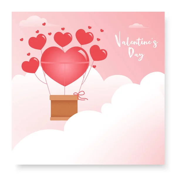 Carte postale romantique mignonne pour la Saint-Valentin — Image vectorielle