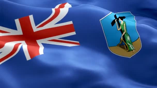 Montserrat Waving Flag National Montserratian Flag Waving Sign Montserrat Island — Stock Video