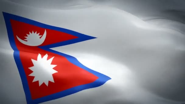 Nepali Flag Closeup 1080P Full 1920X1080 Footage Video Waving Wind — Stock Video