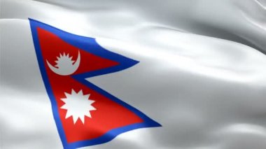 Nepal adası bayrağı rüzgarda dalgalanan hareket döngüsü videosu. Gerçekçi Nepalli Bayrak geçmişi. Nepal Bayrak Döngüsü Kapanışı 1080p Tam HD 1920X1080 görüntü. Nepal Asya ülkesinin bayraklarından film ve haber videoları