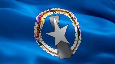 Kuzey Mariana Adaları CNMI Hareket Döngüsü videosu rüzgarda sallanıyor. Gerçekçi Mariana Flag geçmişi. Kuzey Mariana Adaları Bayrak Döngüsü Kapanışı 1080p Tam HD 1920X1080 görüntü. Kuzey Mariana