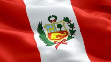 Peru bayrağı hareketli döngü videosu rüzgarda dalgalanıyor. Gerçekçi Peru Bayrağı geçmişi. Peru Bayrak Döngüsü Kapanışı 1080p Tam HD 1920X1080 görüntü. Peru Güney Amerika ülkesi film ve haber videolarını bayraklandırdı