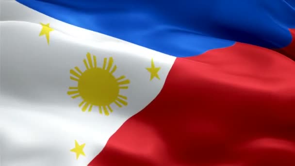 Filippine Sventolando Bandiera Bandiera Nazionale Filippina Sventola Segno Filippine Senza — Video Stock