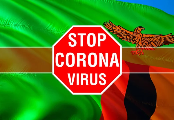 Stop Coronavirus Nessuna Infezione Zambia Concept Zambia Covid Coronavirus Concept — Foto Stock