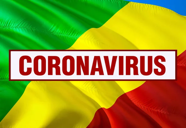 Inscrição Coronavirus Covid Fundo Bandeira Congo Organização Mundial Saúde Oms — Fotografia de Stock