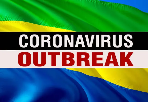Nouveau Coronavirus 2019 Ncov Sur Drapeau Gabonais Concept Virus Wuhan — Photo