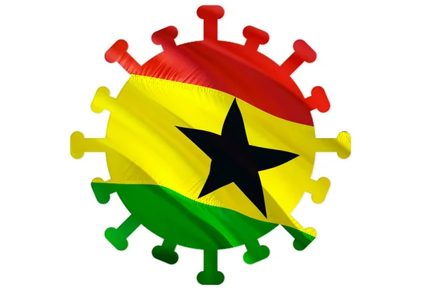 Coronavirus Symbol Ghana Novel Coronavirus 2019 Ncov Begreppet Karantän Coronavirus — Stockfoto