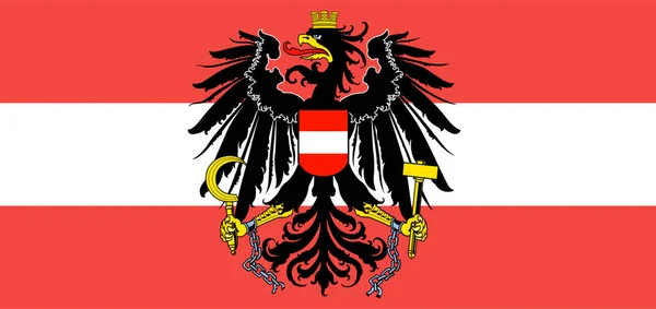 Austria Flag National Flag Design Eagle Emblem Red White Flag — Stock Photo, Image