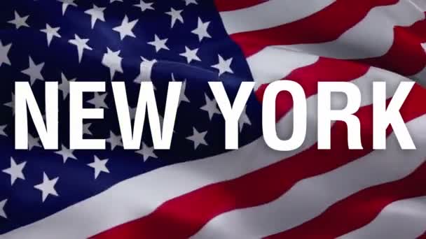 Abd Bayrağı Videosunda New York Amerikan Bayrağı Ağır Çekim Videosu — Stok video