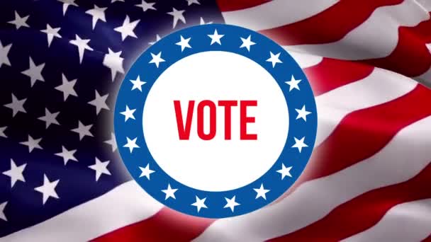 Голосування Фоні Сша Прапор Сполучених Штатів Америки Розмахує Вітром Голосування — стокове відео