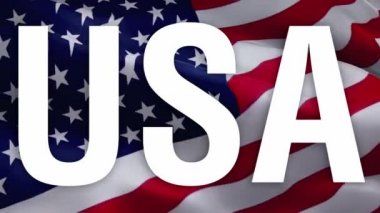 ABD bayrak arkaplan ABD metni. Bağımsızlık Günü, ABD Anma Günü. Amerika Birleşik Devletleri 'nin arka planında izole edilmiş Columbus Günü bayrağı. Amerikan Gaziler Günü. Siyaset Başkanları konsepti