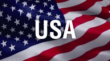 Birleşik Devletler bayrağı rüzgarda sallanıyor. ABD Bağımsızlık Günü bayrak sendikası, 4 Temmuz Amerikan Bayrakları 1080p Full HD görüntüler sallıyor. Birleşik bayrak ABD