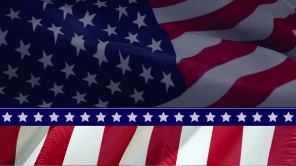 Βίντεο Σημαίες Των Ηνωμένων Πολιτειών Ηνωμένες Πολιτείες Αμερικής Σημαία Slow — Αρχείο Βίντεο