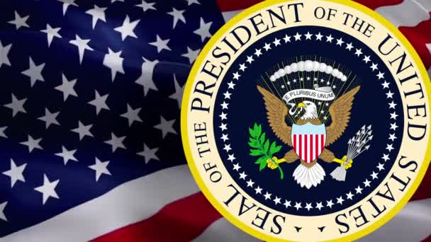 Sello Oficial Del Presidente Los Estados Unidos Feliz Día Independencia — Vídeos de Stock