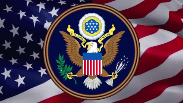 Großes Siegel der Vereinigten Staaten. American Bold Eagle Nationalsymbol. Amerikanischer Adler. Flagge der USA und Zeichen des Weißen Hauses. Politik-Konzept. Happy Presidents Day. Vereinigte Staaten -Washington, 2. Mai 2019