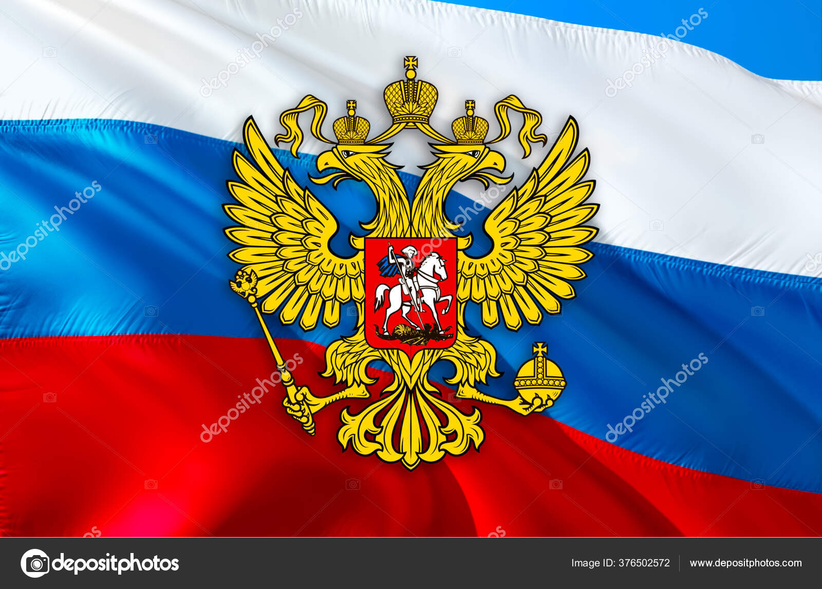 Flag Of Russia Russian Flag Coat Of Arms Of Russian Federation Stock  Illustration - Download Image Now - iStock