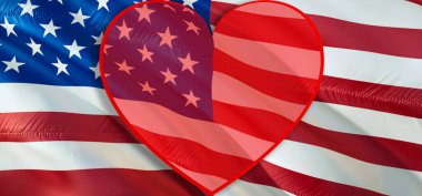 ABD bayrağı rüzgarda dalgalanıyor. Gerçekçi Birleşik Devletler Bayrak arka planı, 3D görüntüleme. ABD Bayrağı 'nın 4 Temmuz' daki ABD Bayrağı Tam HD görüntüsü. ABD Amerika ülkesi film ve haber imajını bayraklar. Birleşik Devletler fla