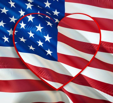 Amerikan bayrağı. 3D Birleşik Devletler bayrağı sallıyor. ABD 'nin kusursuz animasyon işareti, 3D görüntüleme. ABD bayrağı HD çözünürlük arka planı. ABD bayrağı, sunum için Full HD. Birleşik Devletler fla