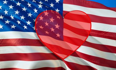 Amerikan bayrağı. 3D Birleşik Devletler bayrağı sallıyor. ABD 'nin kusursuz animasyon işareti, 3D görüntüleme. ABD bayrağı HD çözünürlük arka planı. ABD bayrağı, sunum için Full HD. Birleşik Devletler fla