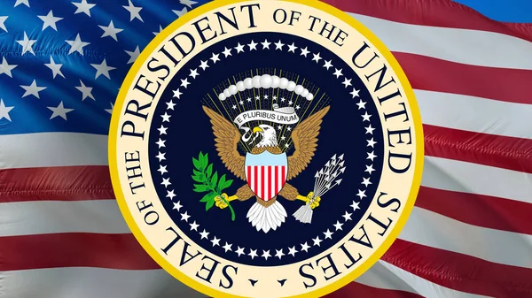 美国总统的公章 美国独立日快乐 美国国旗背景 3D渲染 美国国旗 登广告的地方 — 图库照片