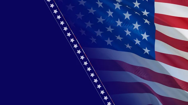 Flag Waving Wind Waving Flag United States America Rendering Usa — Stock Photo, Image