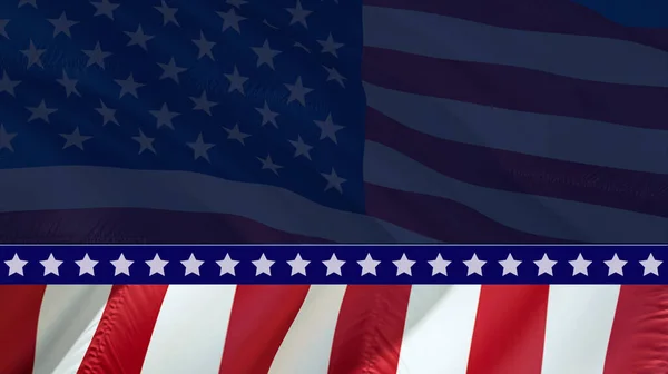 美国国旗在风中飘扬 小马丁 爱国者日美国国旗飘扬背景 3D渲染 美国国旗服装 美国的签名挥手 美国波士顿马拉松赛旗 美国计数器 — 图库照片