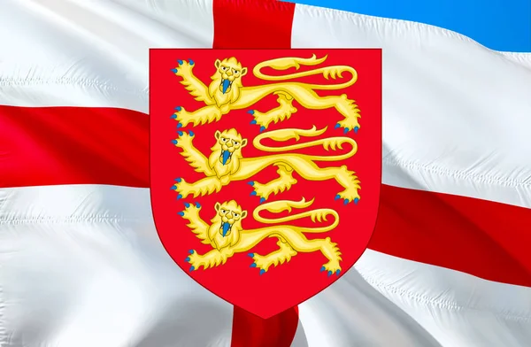 Koninklijke Wapens Van Engeland Met Engelse Vlag Britse Koninklijke Wapenschild — Stockfoto