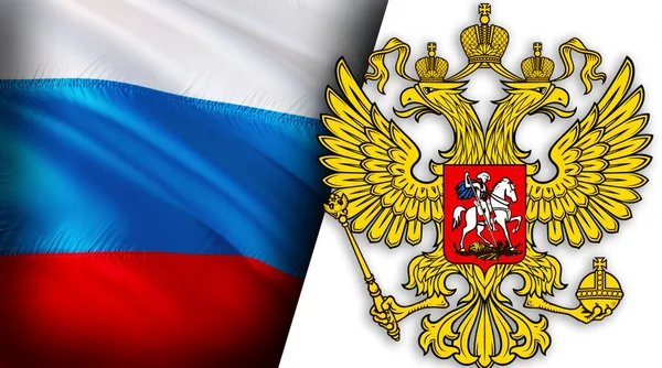 Russian Flag Coat Arms Russia Kremlin Presidential Coat Arms Russia Stock  Photo by ©borkus 376502572