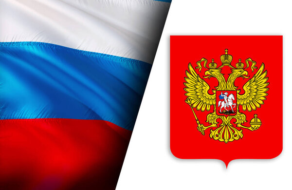 Россия машет флагом. Государственный 3-й российский флаг с орлиной эмблемой, машущей рукой. Символ России - мультипликация без морщин. Российский флаг в разрешении HD. Russian flag Closeup Full HD for presentatio