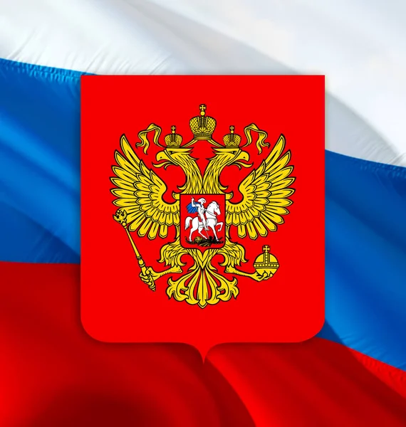 Russian Flag with Coat of Arms of Russia. Kremlin Presidential Coat of Arms  of Russia, 3d Rendering. Russian Eagle Stock Illustration - Illustration of  nation, flag: 183978487