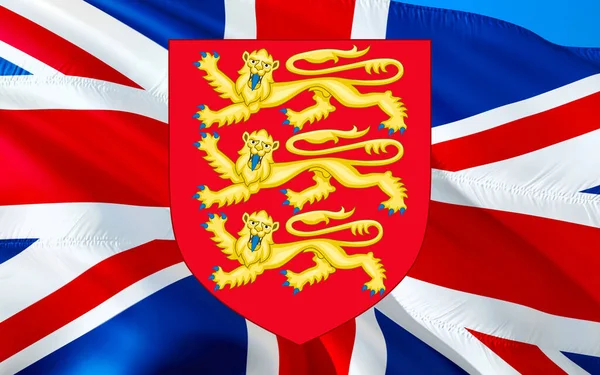 Флаг Великобритании Королевским Гербом Англии Британский Королевский Герб Великобритании Великобритания — стоковое фото