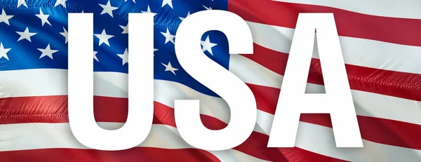 United States Flag Closeup Usa Full Image Waving Wind National — Stock Photo, Image