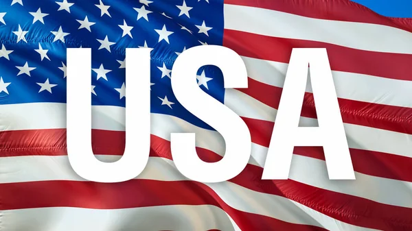 Verenigde Staten Vlag Closeup Usa Full Beeld Zwaaien Wind Nationale — Stockfoto