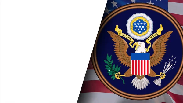 Wielka Pieczęć Stanów Zjednoczonych Amerykański Symbol Narodowy Bold Eagle Amerykański — Zdjęcie stockowe