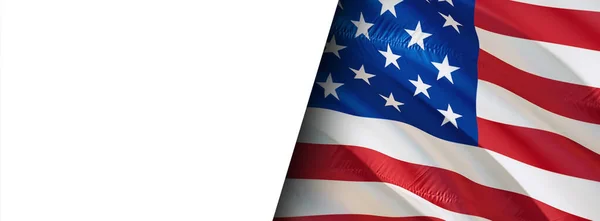 美国国旗 3D美国国旗的半背景 美国国旗近视 3D渲染 美国国旗运动Hd决议美国背景 美国纪念爱国者达的旗袍 — 图库照片