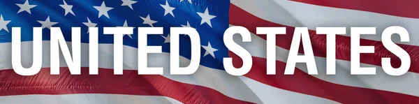 Rüzgarda Dalgalanan Amerikan Bayrağı Gerçekçi Birleşik Devletler Bayrak Arka Planı — Stok fotoğraf