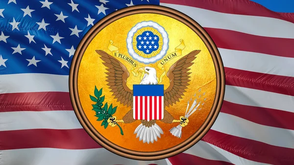 United States Seal Met Gouden Textuur Amerikaanse Vlag Ontwerp Een — Stockfoto