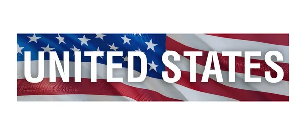 Amerikaanse Vlag Wapperend Wind Realistische Amerikaanse Vlag Achtergrond Rendering Amerikaanse — Stockfoto