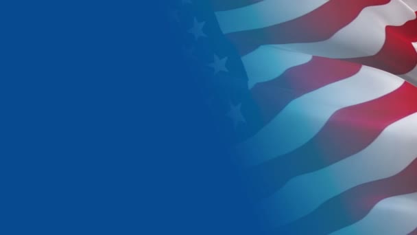 Amerykańska Flaga Macha Tle Gradientu Wiatru Machająca Flaga Stany Zjednoczone — Wideo stockowe