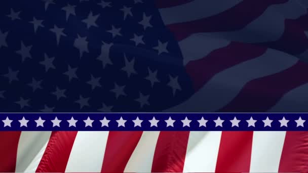 Amerikan Bayrağı Videosu Amerikan Bayrağı Ağır Çekim Videosu Amerikan Bayrakları — Stok video