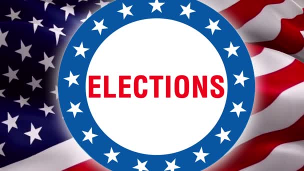 Texto Las Elecciones Sobre Fondo Bandera Estados Unidos Bandera Americana — Vídeos de Stock