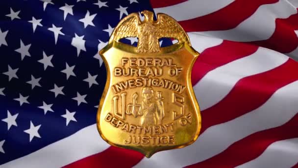 Insigne Federal Bureau Investigation Drapeau Fbi Drapeau Des États Unis — Video