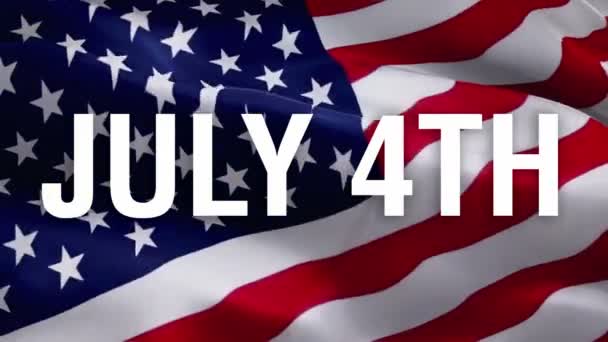 Juli Patriot Day American Flag Viftande Bakgrund Usa Amerikansk Flagga — Stockvideo