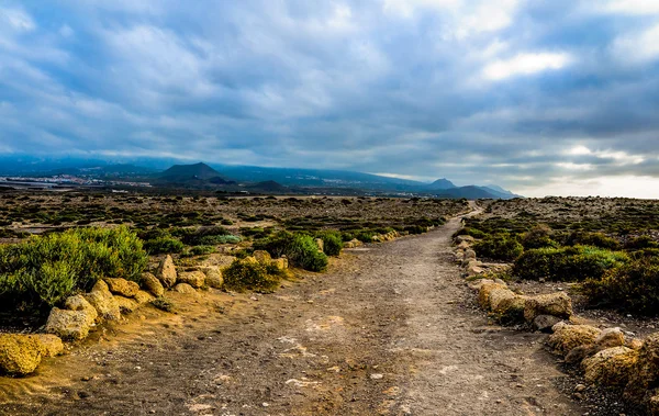 Chemin dans le désert volcanique — Photo