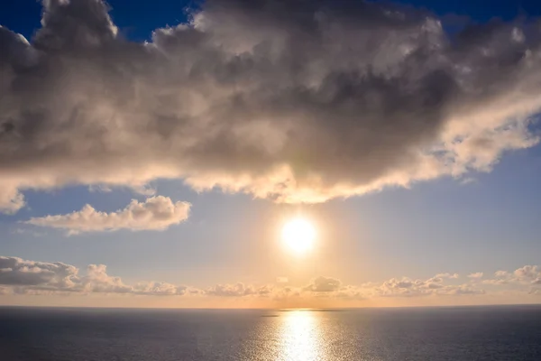 Sole Che Tramonta Sull Oceano Atlantico Tenerife Isole Canarie Spagna — Foto Stock