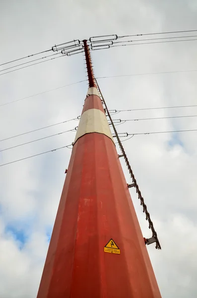 High Voltage Elektryczna Wieża Przekazu Energii Pylon — Zdjęcie stockowe