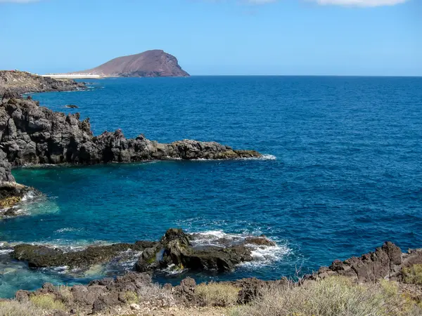 Dry Lava Coast Beach Atlantic Ocean — Stock Photo, Image