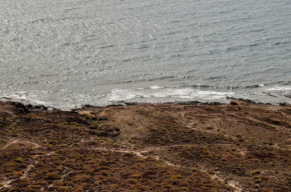 Dry Lava Coast Beach Atlantic Ocean — Stock Photo, Image