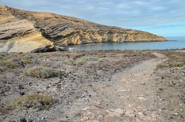 Вулканическая Скальная Базальтовая Формация Канарских Островов — стоковое фото