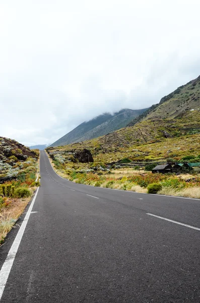 Long Empty Desert Asphalt Road Hierro Canary Islands Spain — Stock Photo, Image